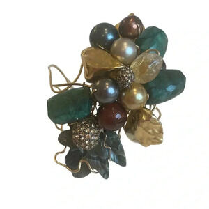 Amethyst And Crystal Wire Band Statement Bracelet